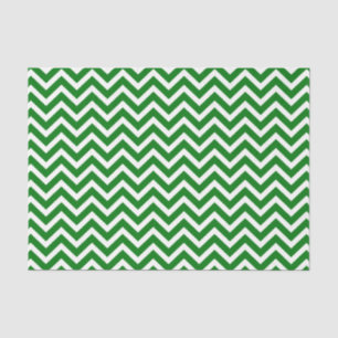 Papel De Seda Chevron branco e verde natalino ZigZag