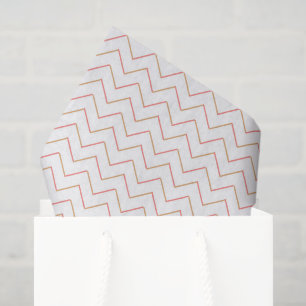 Papel De Seda Chevron de Coral e Areia