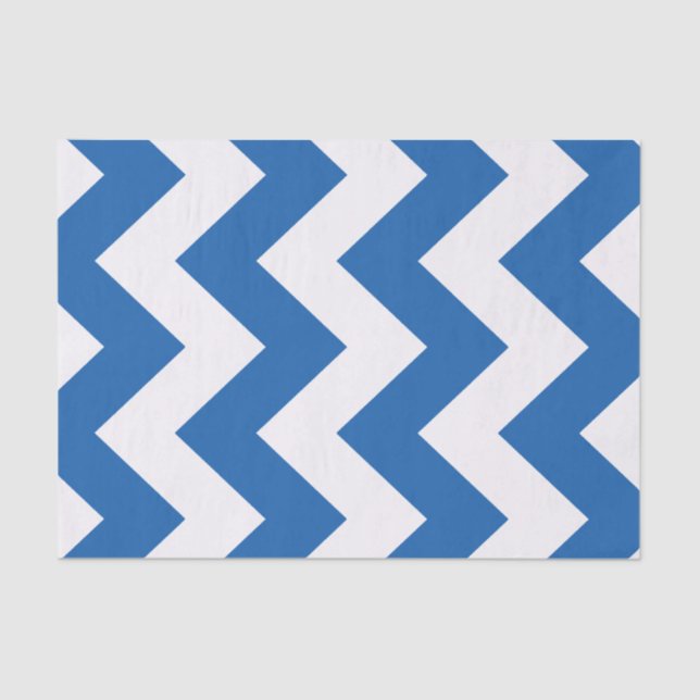 Papel De Seda Chevron de Mod Azul Denim (Frente )