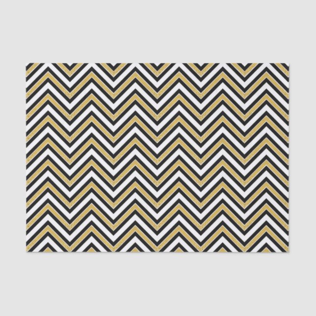 Papel De Seda Chevron Dourado  (Frente )