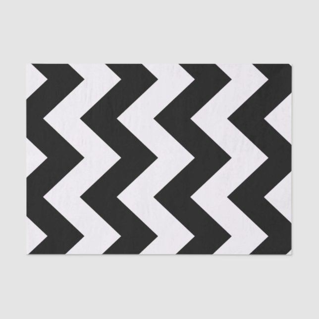 Papel De Seda Chevron Mod Negro (Frente )