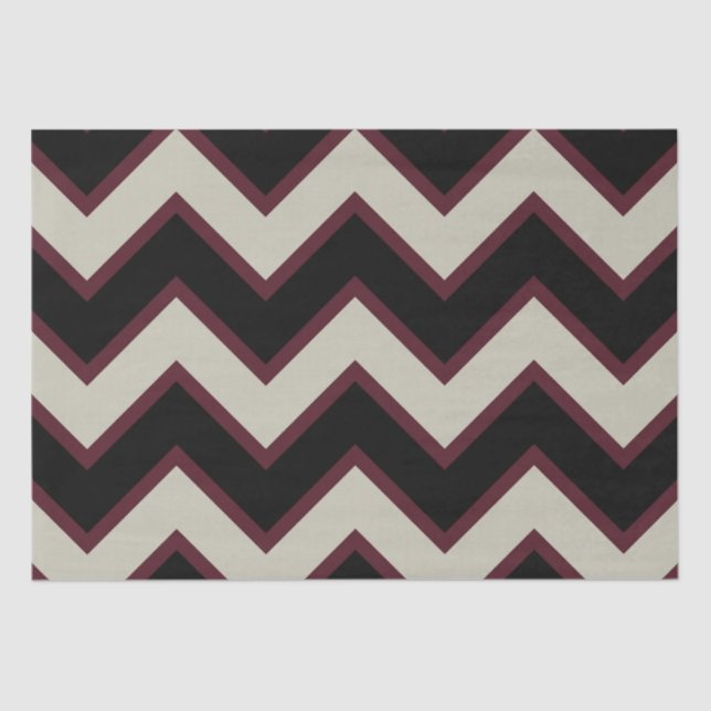 Papel De Seda Chevron Preto Vermelho (Frente )