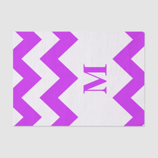 Papel De Seda Chevron roxo com monograma (Frente )