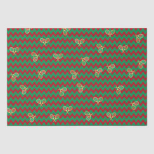 Papel De Seda Chevron Zig Zag Ruby Red Green Tênis