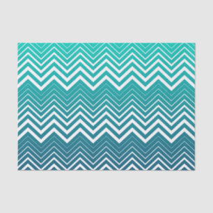 Papel De Seda Chevron Zigzag Branco E Fundo Verde Azul