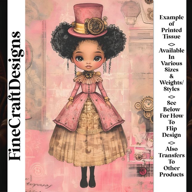 Papel De Seda Chic African American Doll, Rosa AM9 - Dissociação (Criador carregado)
