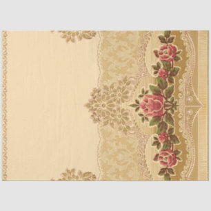 Papel De Seda Chic Art Nouveau, Dourado e cor-de-rosa
