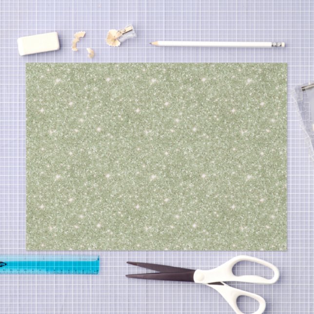 Papel De Seda Chic Avocado Green Glitter Birthday (Arte )