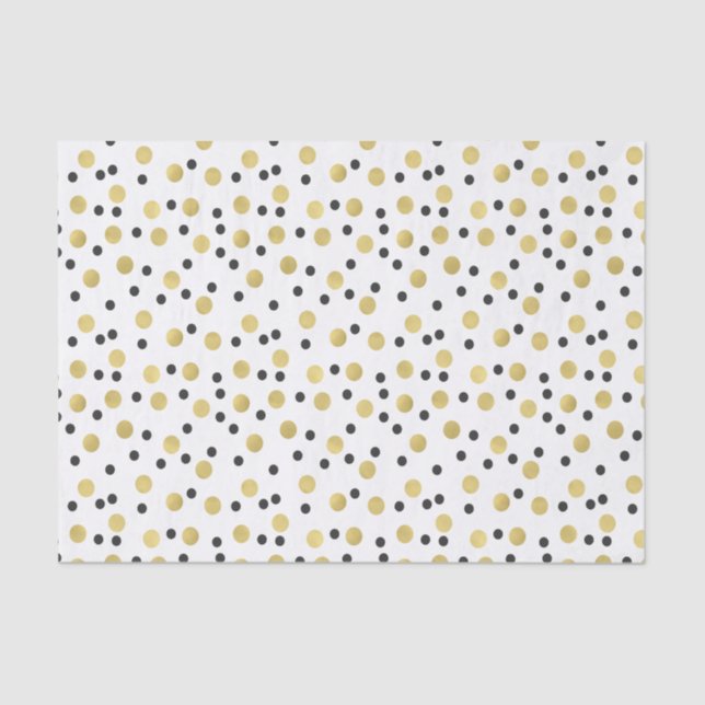 Papel De Seda Chic Black e Dourado Confetti (Frente )
