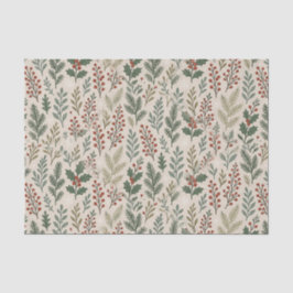 Papel De Seda Chic Botanical Holly Berry Floral Pattern