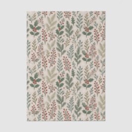 Papel De Seda Chic Botanical Holly Berry Floral Pattern