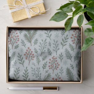 Papel De Seda Chic Botanical Holly Berry Padrão Floral