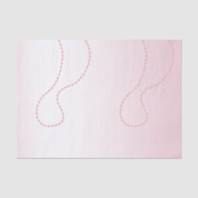 Papel De Seda Chic Bridal Shower Pérolas Rosa (Frente )