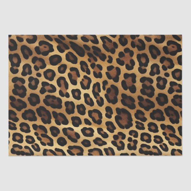Papel De Seda Chic Brown Dourado Lepard (Frente )