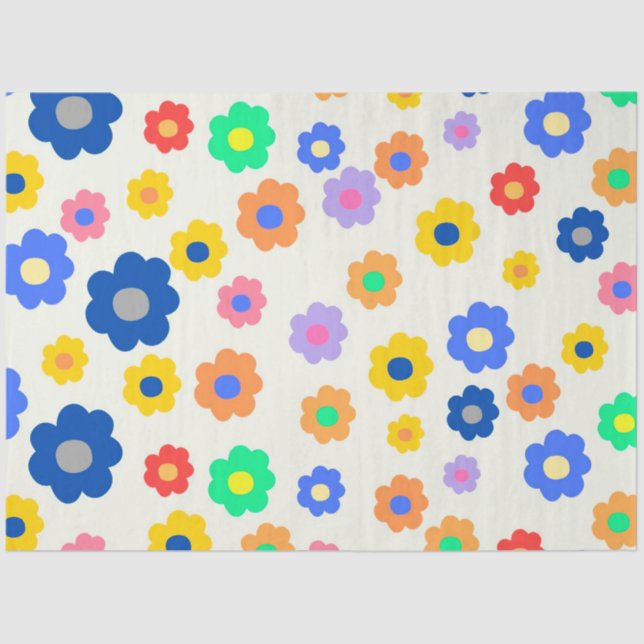 Papel De Seda Chic Colorida Flower Boho (Frente )