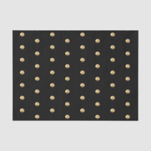 Papel De Seda Chic de padrão do Elegante Black e Dourado Bolinha