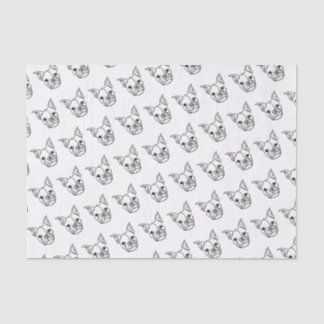 Papel De Seda Chic French Bulldog Line Art: Edite seu texto