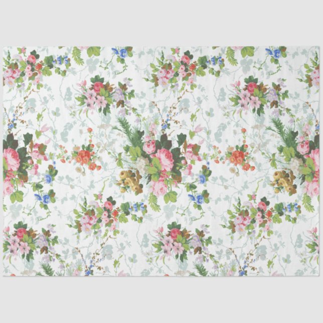 Papel De Seda Chic Girly Floral White, Bonita (Frente )
