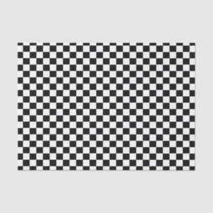 Papel De Seda Chic Modern Black Checkered Gift Wrap