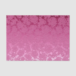 Papel De Seda Chic Moderno Rosa Quente Floral Elegante