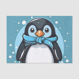 Papel De Seda Chic Penguin Icy Blue