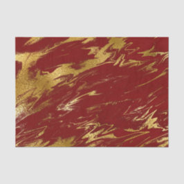 Papel De Seda Chic Red Dourado Faux Marble