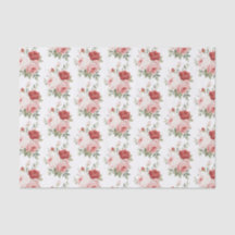 Chic Rosa Branco Vermelho Rosas Floral Chá de Noiv
