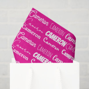 Papel De Seda Chic Rosa Choque Aniversário Nome Personalizado Me