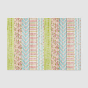Papel De Seda Chic Rosa Floral Rústico Madeira Cottage Desbotado