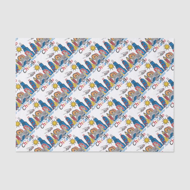Papel De Seda Chicago Kids Skyline (Frente )