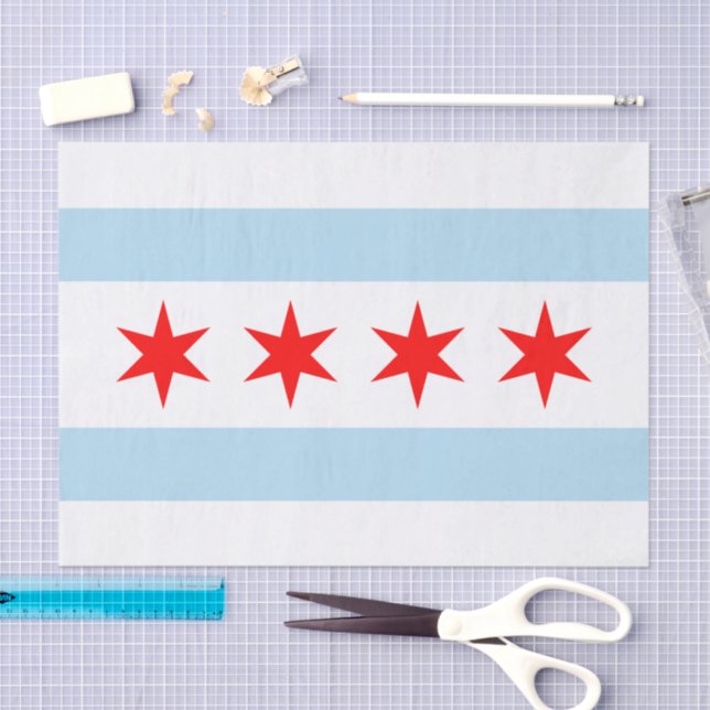 Papel De Seda Chicago tissue paper, Chicago Flag tissue paper (Arte )