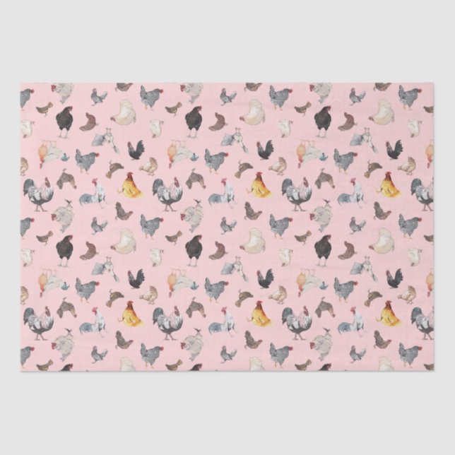 Papel De Seda Chicken Happy Standard Wraping Paper Sheets (Frente )
