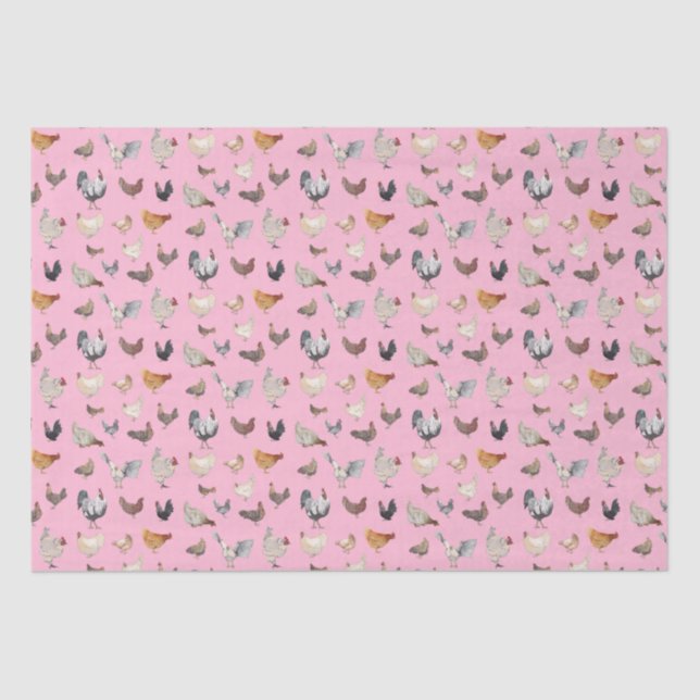 Papel De Seda Chicken Happy Standard Wraping Paper Sheets (Frente )