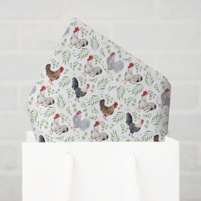 Papel De Seda Chickens Tissue Paper (Sacola de presentes)
