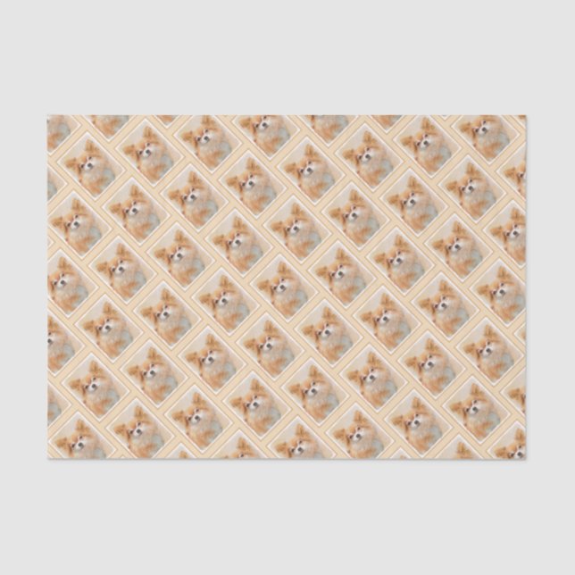 Papel De Seda Chihuahua Pintura De Cachorro De Cabelo Longo (Frente )