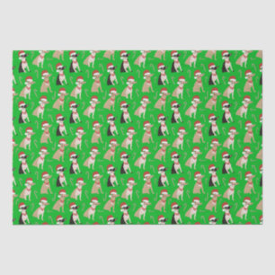 Papel De Seda Chihuahua Santa Hat Candy Cane Natal Verde