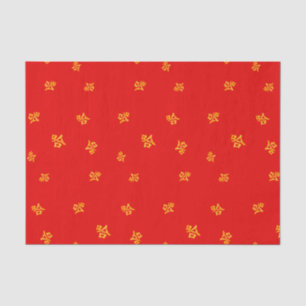 Papel De Seda Chinês Humoroso Rindo Vermelho e Dourado