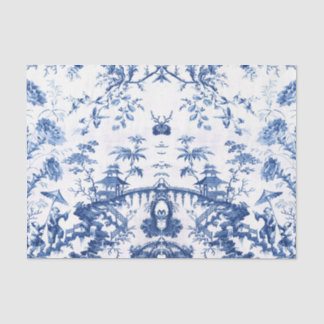 Papel De Seda Chinoiserie Azul