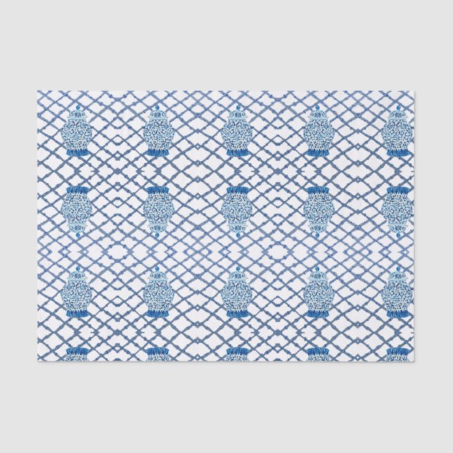 Papel De Seda Chinoiserie Bamboo Ginger Jars   (Frente )