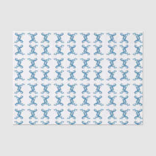 Papel De Seda Chinoiserie Blue Chineses Dragões