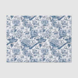 Papel De Seda Chinoiserie Blue Peony Floral Disoupage