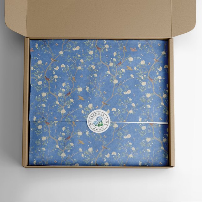 Papel De Seda Chinoiserie Camellia Garden Breeze Blue (Camellia Garden Chinoiserie Tissue Paper breeze blue
)