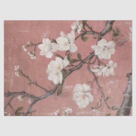 Papel De Seda Chinoiserie Dusty Pink Cerejeira Flor