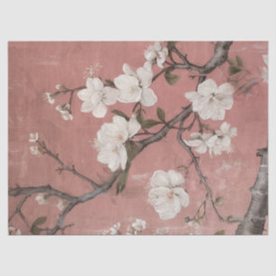 Papel De Seda Chinoiserie Dusty Pink Cerejeira Flor