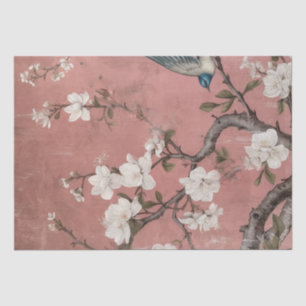 Papel De Seda Chinoiserie Dusty Pink Cerejeira Flor
