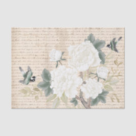 Papel De Seda Chinoiserie Floral Birds Antiga Decoupage