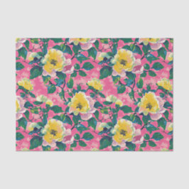 Papel De Seda Chinoiserie Floral pintada a rosa