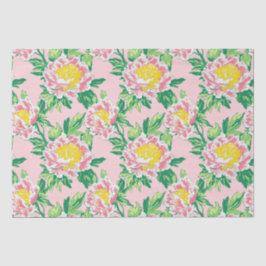 Papel De Seda Chinoiserie Floral Rosa