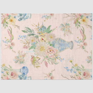 Papel De Seda Chinoiserie Floral Vase Peony Blush Decoupage Cor-