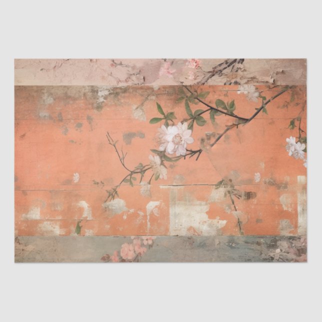 Papel De Seda Chinoiserie Orange Sherbet Collage (Frente )